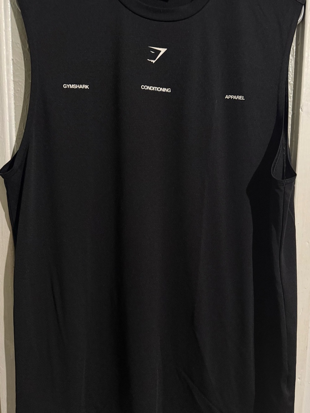 Gymshark Black and White Branded Tank Tag Detail